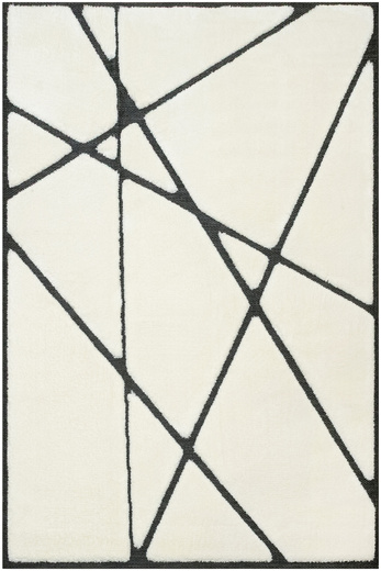 Dywan Shaggy Lula Soft IM85A Black/Bone Trójkąty Krem Czarny