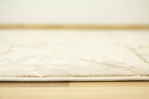 Lśniący Dywan Allora Plus B919A cream/cream Marmur Trójkąty Beż Krem Złoto