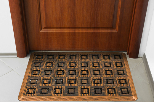 Wycieraczka gumowa kolor M44 ażurowa kwadraty brąz