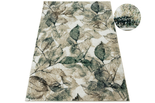 Dywan Kandy N041A l.beige/green Zielony Kaszmir Liście Fryz