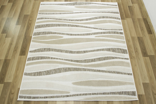 Dywan Sznurkowy Stella D408A white/brown Beż Krem Fale