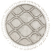 Okrągły Dywan Berber 7063 l.grey Szary Łezki 3D z frędzlami 