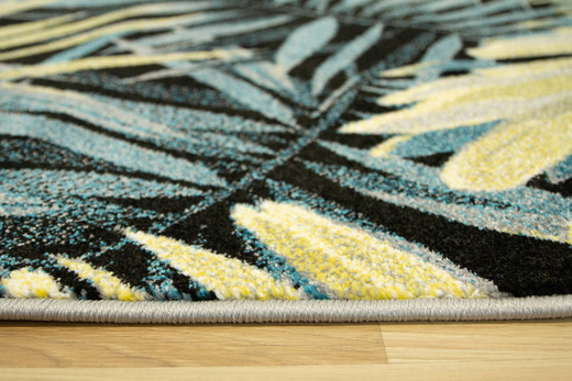 Dywan Free 11291/948 Turkus Żółty Liście Palmy