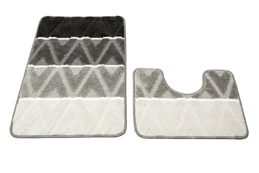 Komplet 2-częściowy Łazienkowy Palma Grey Romby Jasny Kontur