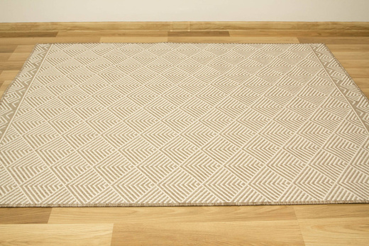 Dywan Dwustronny Sznurkowy Brussels 205740/10610 Linen Beż Krem Romby Outdoor