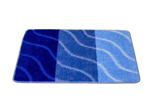 Komplet 2-częściowy Łazienkowy Fiori Blue Niebieski Pasy Fale