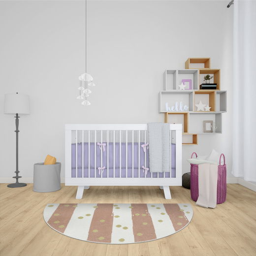 Dywan Półokrągły Dziecięcy Lima M044A cream/rose Róż Krem Zloty Paski