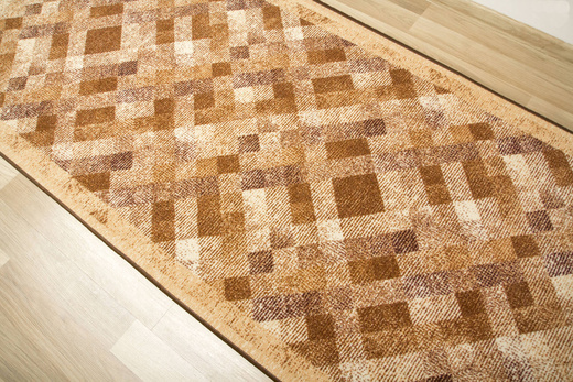 Antypoślizgowy Caro 17 Brąz Beż Romby szerokość 100 cm