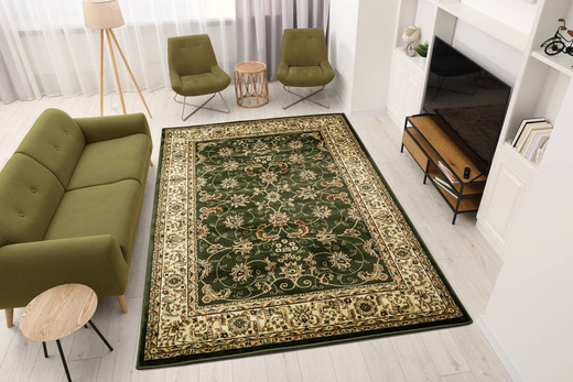 Dywan Super Rose 2338A d.green/cream Ornament Zieleń Brąz Czerwień