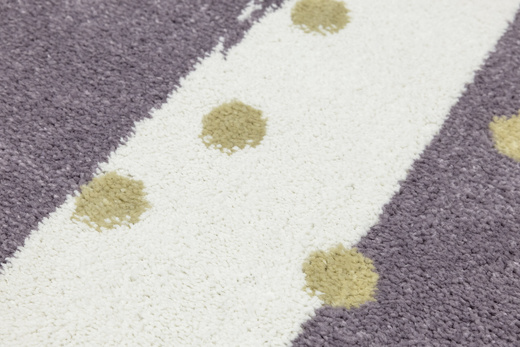 Okrągły Dywan Lima M044A cream/lila Fiolet Krem Zloty Paski