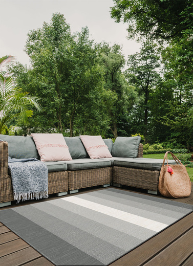 Dywan Dwustronny Sznurkowy Brussels 205248/10010 silver pasy Outdoor