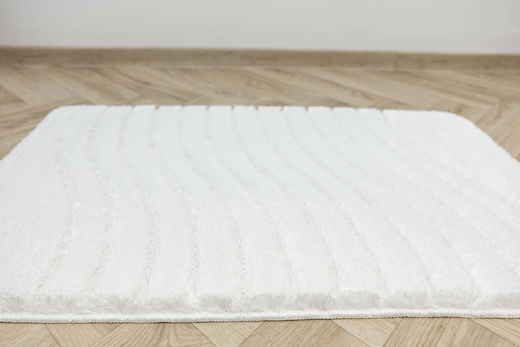 Dywanik Łazienkowy Antypoślizgowy Sara White Biały Fale