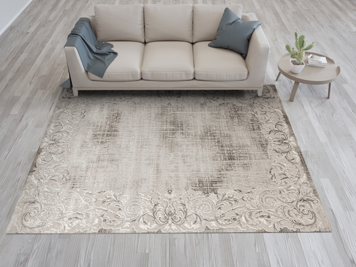 Dywan Nantes NT211A Vizon/Vizon Szarobeżowy Krem Ornament