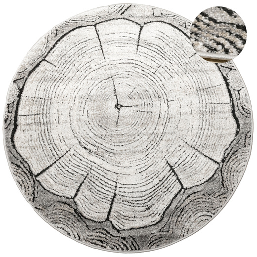 Dywan Okrągły Matara P156A l.grey/sp.antr Szary Beż Krem Pień