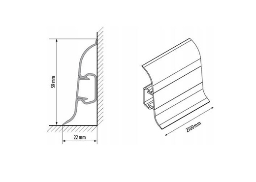 Listwa przypodłogowa Premium Cezar 2,5 m 143 dąb medoł mat