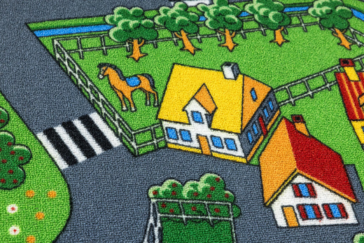 Wykładzina Little Village uliczki na filcu szerokość 4 m