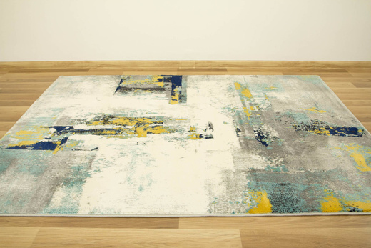 Dywan Victoria 7663A cream/blue Abstrakcyjny Krem Niebieski Żółty