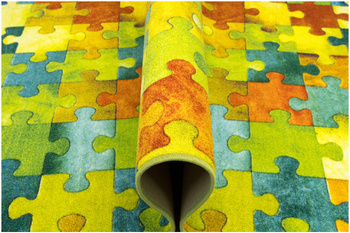 Wykładzina puzzle multicolor szerokość 2 m