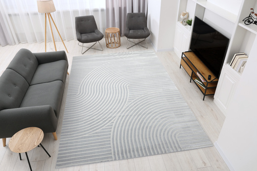 Dywan Nantes NT130G Grey/Grey Szary Pasy Geometria