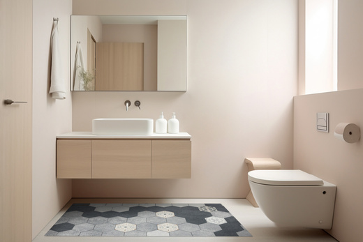 Antypoślizgowy Dywanik Łazienkowy Kuchenny Mata Magic M4 Szary Sześciokąty