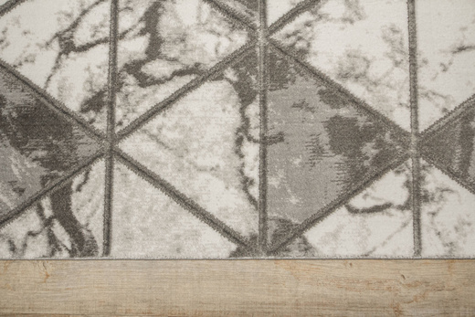 Dywan Felix 9711A white/m.grey Lśniący Marmur Szary Krem Srebrny Romby