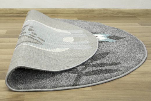 Okrągły Dywan Lima C880A l.grey/blue Dinozaur Turkus Krem Szary