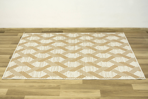 Dywan Sznurkowy Berg 28354/62 Geometryczny Romby Krem Pomarańczowy