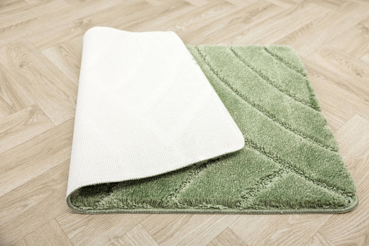 Dywanik Łazienkowy Antypoślizgowy Sash Sage Zielony Pasy