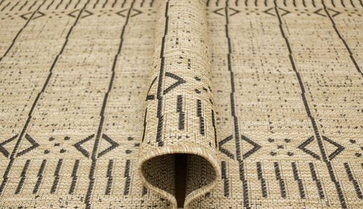 Sznurkowy Chodnik Terra Aztec Linie 04 Beż Grafit szerokość 67 cm