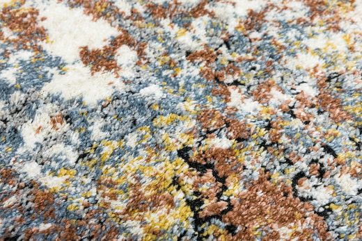 Chodnik 8621A Cream Kremowy Miedziany Niebieski Abstrakcja szerokość 70 cm