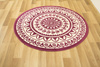 Okrągły Dywan Luna 503786/56955 Fioletowy Krem Rozeta Listki