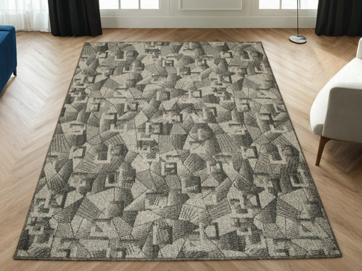 Wykładzina Flamingo 74 Dark Grey Ciemny Szary Czarny szerokość 4 m