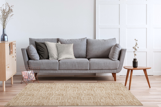 Dywan Pętelkowy Traffic 68 Beige Brąz Beż Kratka Melanż