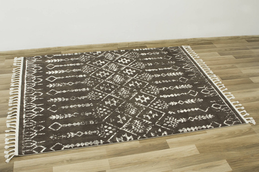 Dywan Karof 2619A brown/white 23 Brązowy Krem Etno