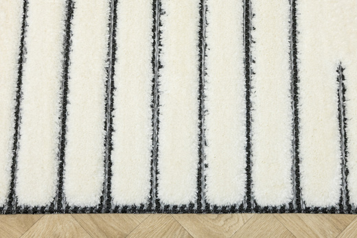 Dywan Shaggy Lula Soft IM43A Black/Bone Romby Krem Czarny Grafit