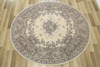 Okrągły Wełniany Dywan Isfahan Dafne Alabastrowy