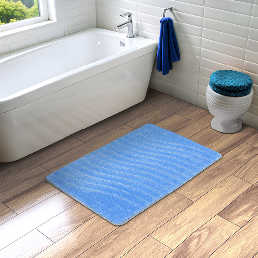 Dywanik Łazienkowy Antypoślizgowy Sara Light Blue Niebieski Fale