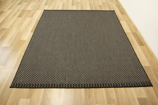 Dywan Dwustronny Sznurkowy Brussels 205668/10110 Night Antracyt Krem Romby Kratka Outdoor