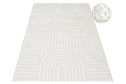 Dywan Sznurkowy Haga 03606E cream/l.grey Szary Krem Geometria Outdoor
