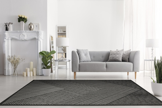 Dywan Dwustronny Sznurkowy Brussels 205942/10120 Night Antracyt Szary Trójkąty Outdoor