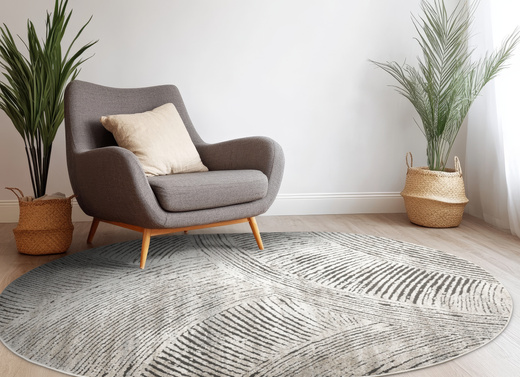 Dywan Owalny Matara P171A sp.antra/l.beO Beż Szary Kaszmir Linie