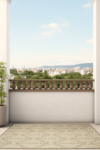 Dywan Dwustronny Sznurkowy Brussels 205647/10210 coffee Beż Krem Listki Outdoor