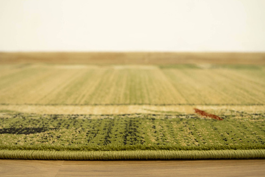 Owalny Agnella Dywan Erba Chrom Zieleń Beż