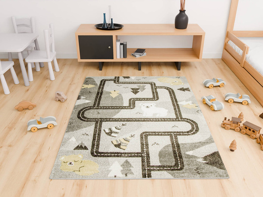 Dywan Dziecięcy Lima F498A l.grey/cream Uliczki Misie