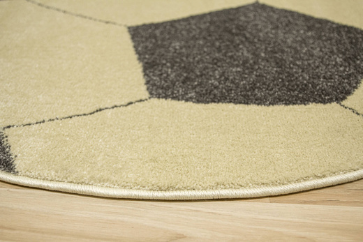 Okrągły Dywan Lima G758A yellow/d.grey Piłka Football Grafit Żółty