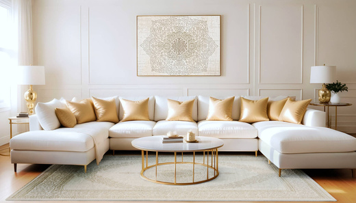 Lśniący Dywan Allora Plus F344A Cream/Cream Krem Beż Ornament