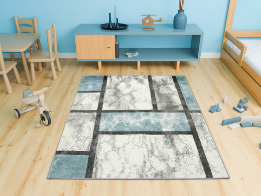 Dywan Lima 9553A cream/blue imitacja marmuru