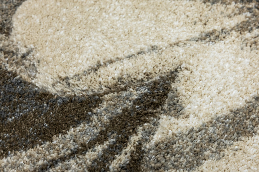 Dywan Kandy N040A l.beige/m.beig Szary Beżowy Kwiaty Grafit Fryz