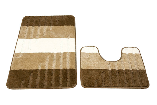 Komplet 2-częściowy Łazienkowy Vic Beige Beż Brąz Paski