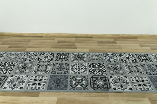 Antypoślizgowy Chodnik Patchwork Szary szerokość 67 cm